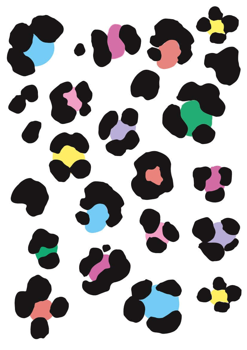 Colorful Leopard Spots Pattern Wallpaper