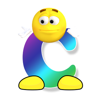Colorful Letter C Emoji Character PNG