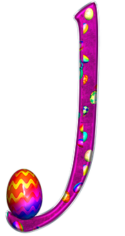 Colorful Letter Jwith Easter Eggs PNG