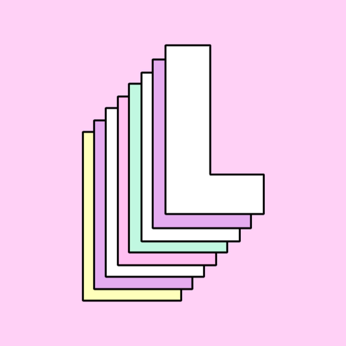 Colorful Letter L Duplicate Design Wallpaper
