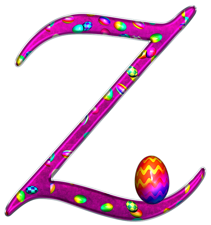 Colorful Letter Zwith Easter Egg PNG