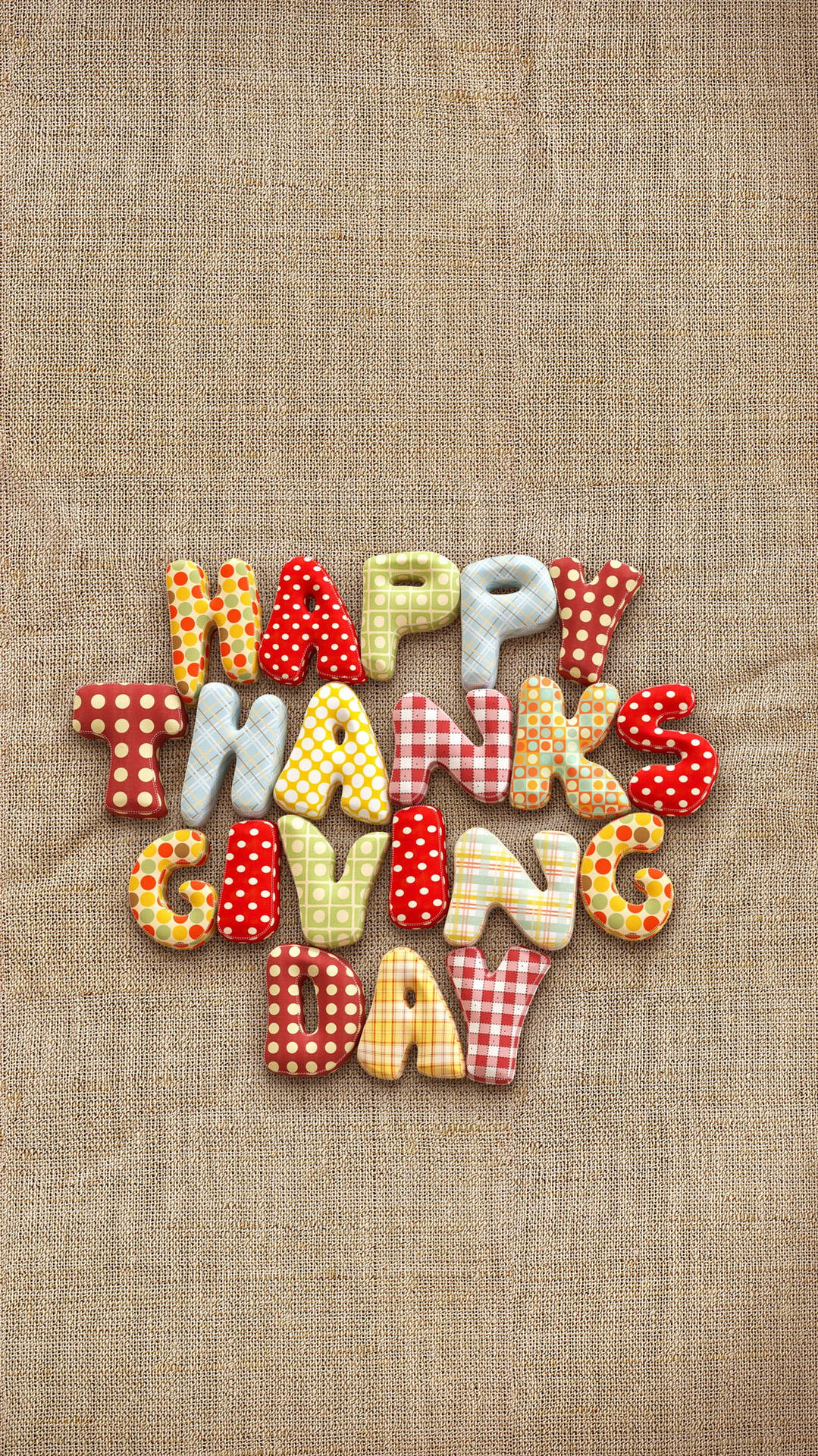 Farvefulde bogstaver til Thanksgiving iPhone 5 Tapet Wallpaper