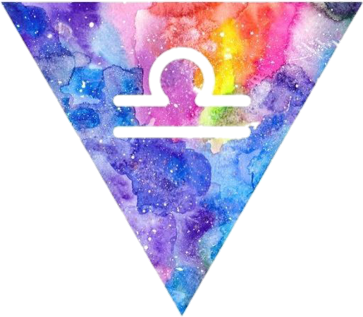 Colorful Libra Zodiac Sign Inverted Triangle PNG