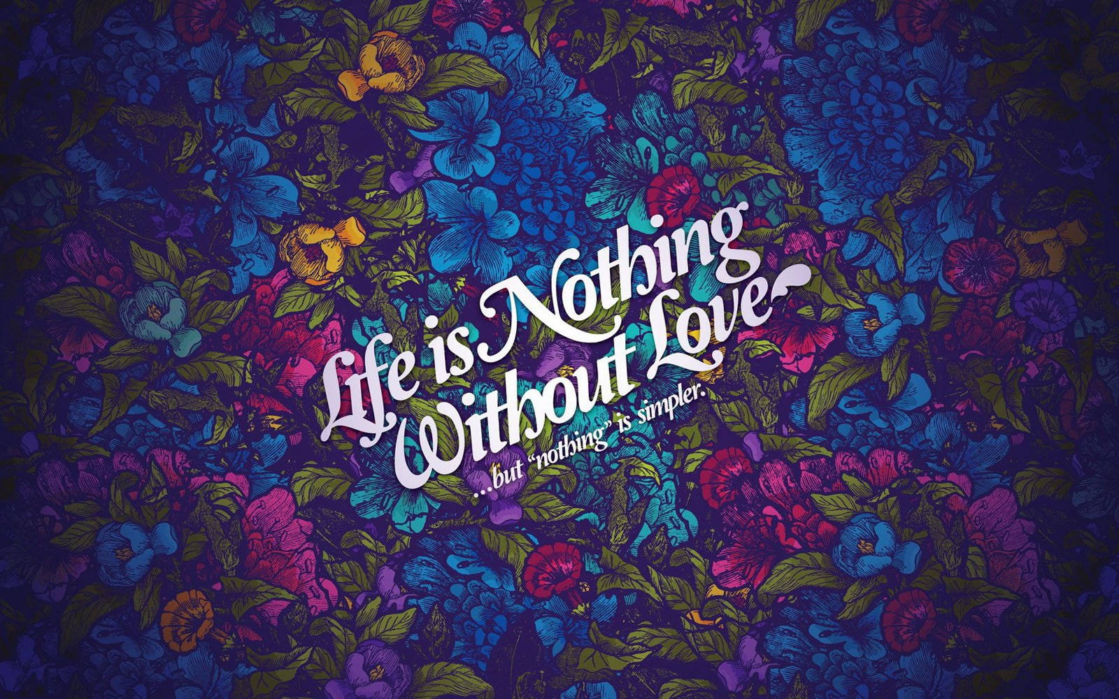 Colorful Life And Love Cute Positive Quotes Wallpaper