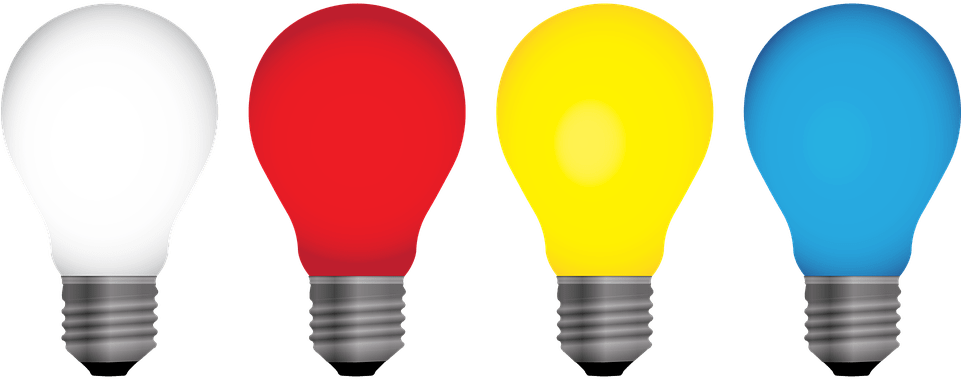 Colorful Light Bulbs Idea Concept PNG