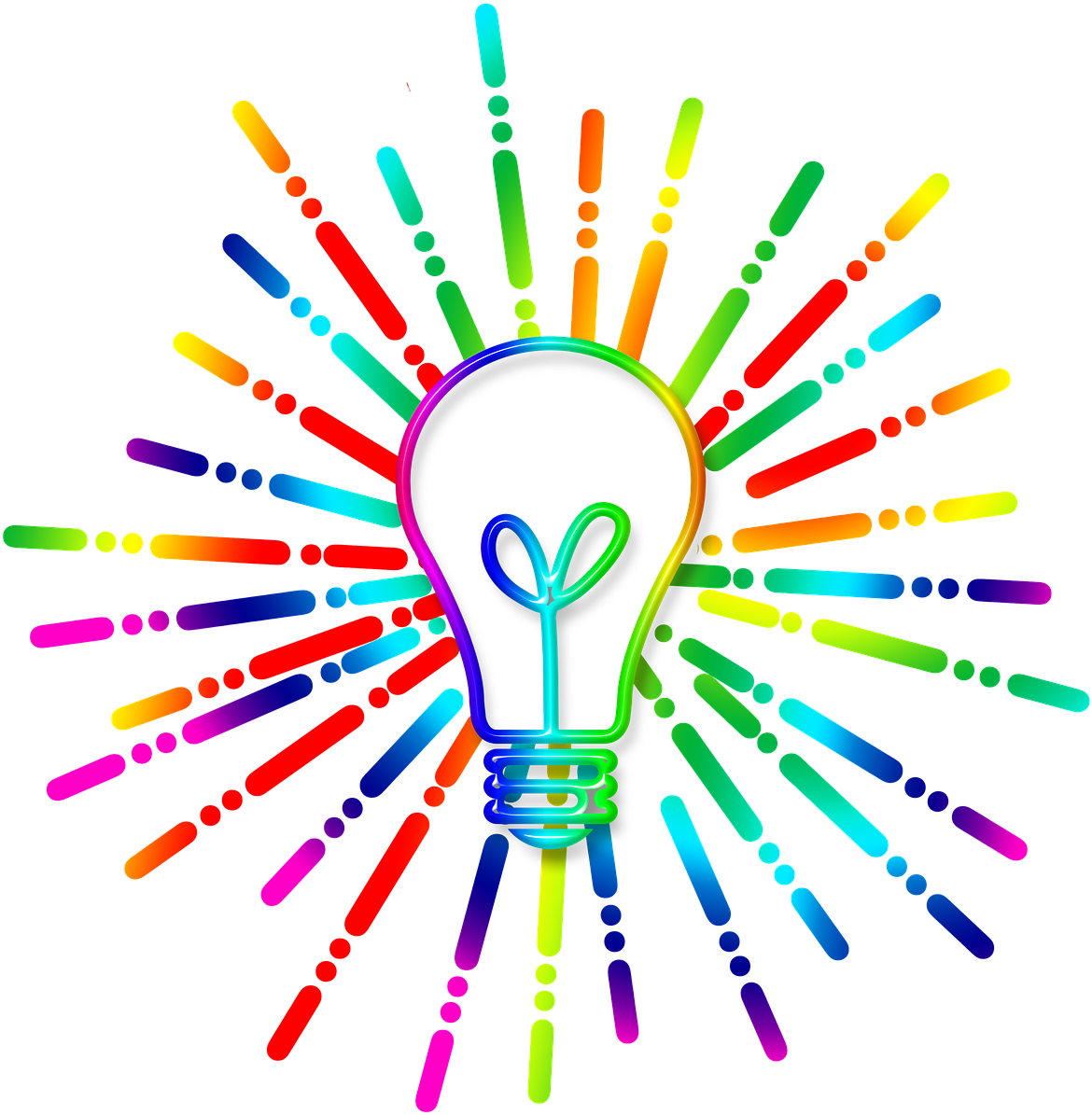 Colorful Lightbulb Idea Concept PNG