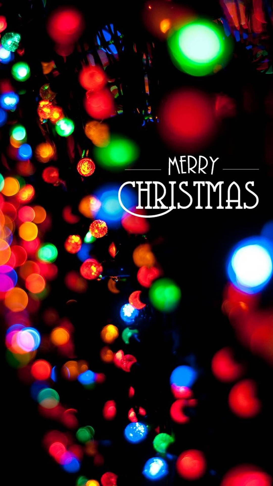Colorful Lights Merry Christmas iPhone Wallpaper