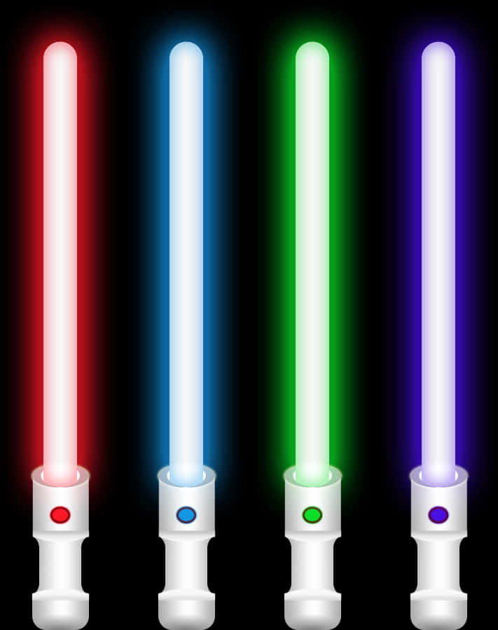 Colorful Lightsabers Array PNG