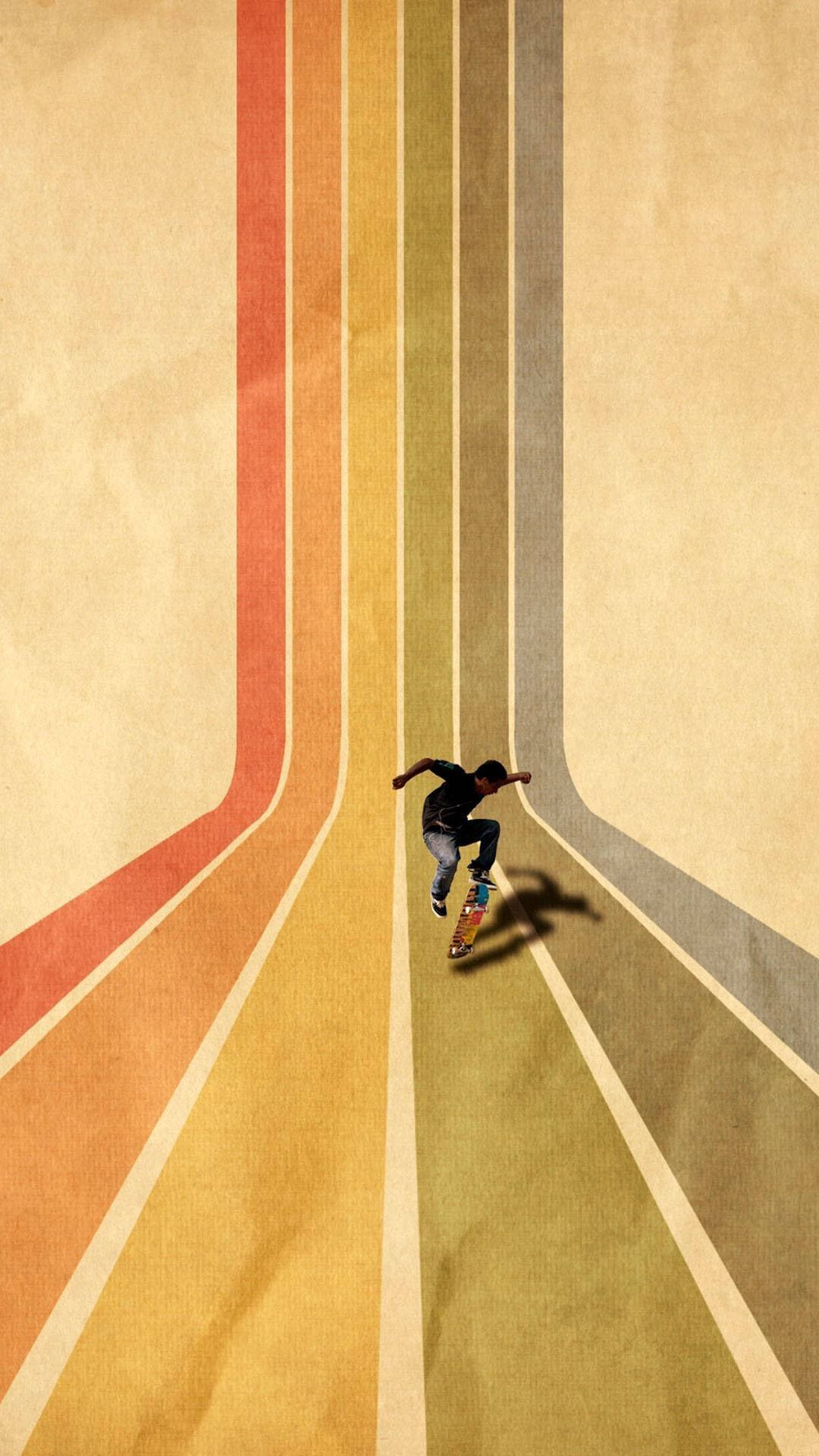 Colorful Lines For Skateboard Iphone Wallpaper
