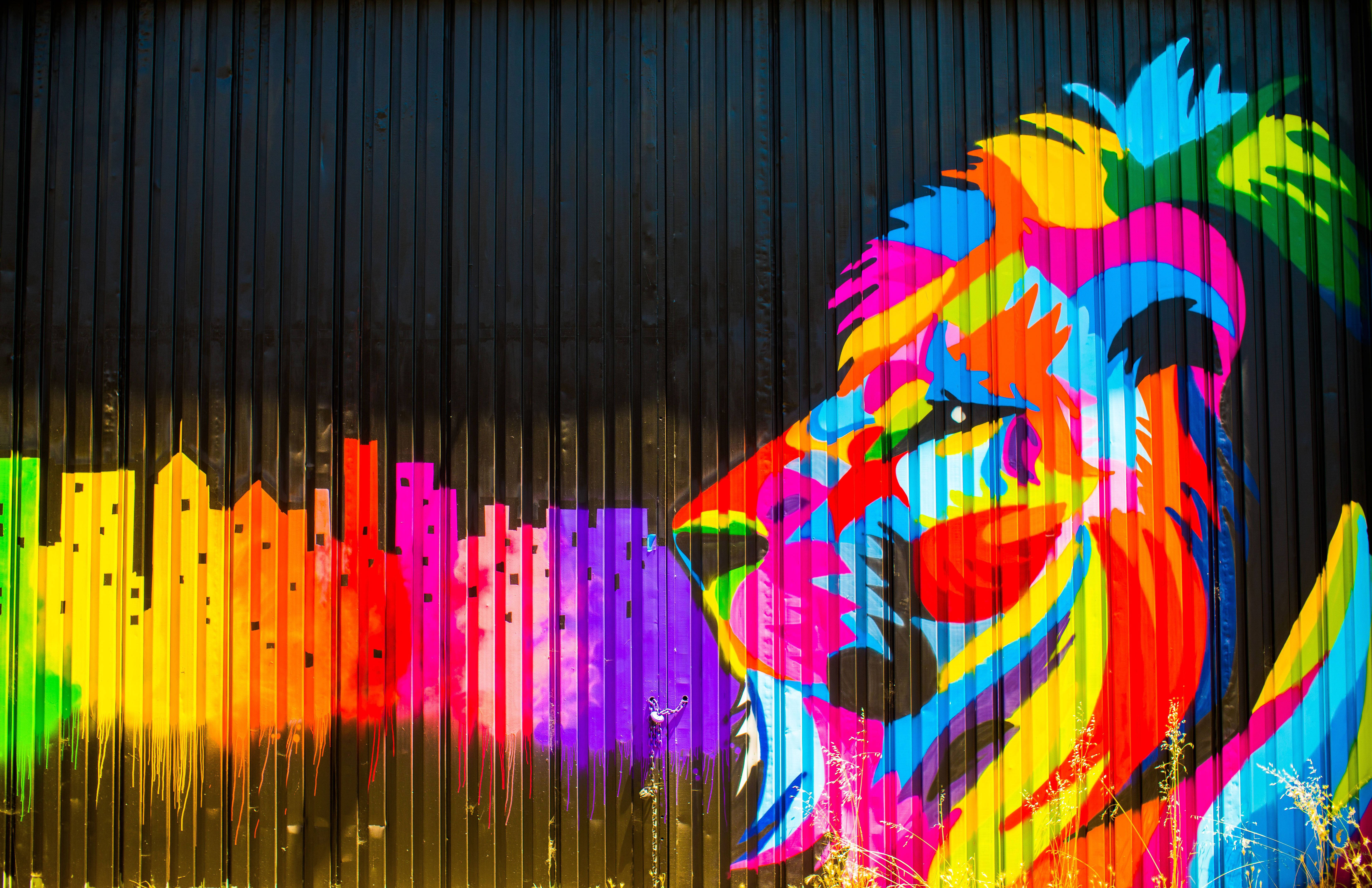 Colorful Lion Graffiti Laptop Background