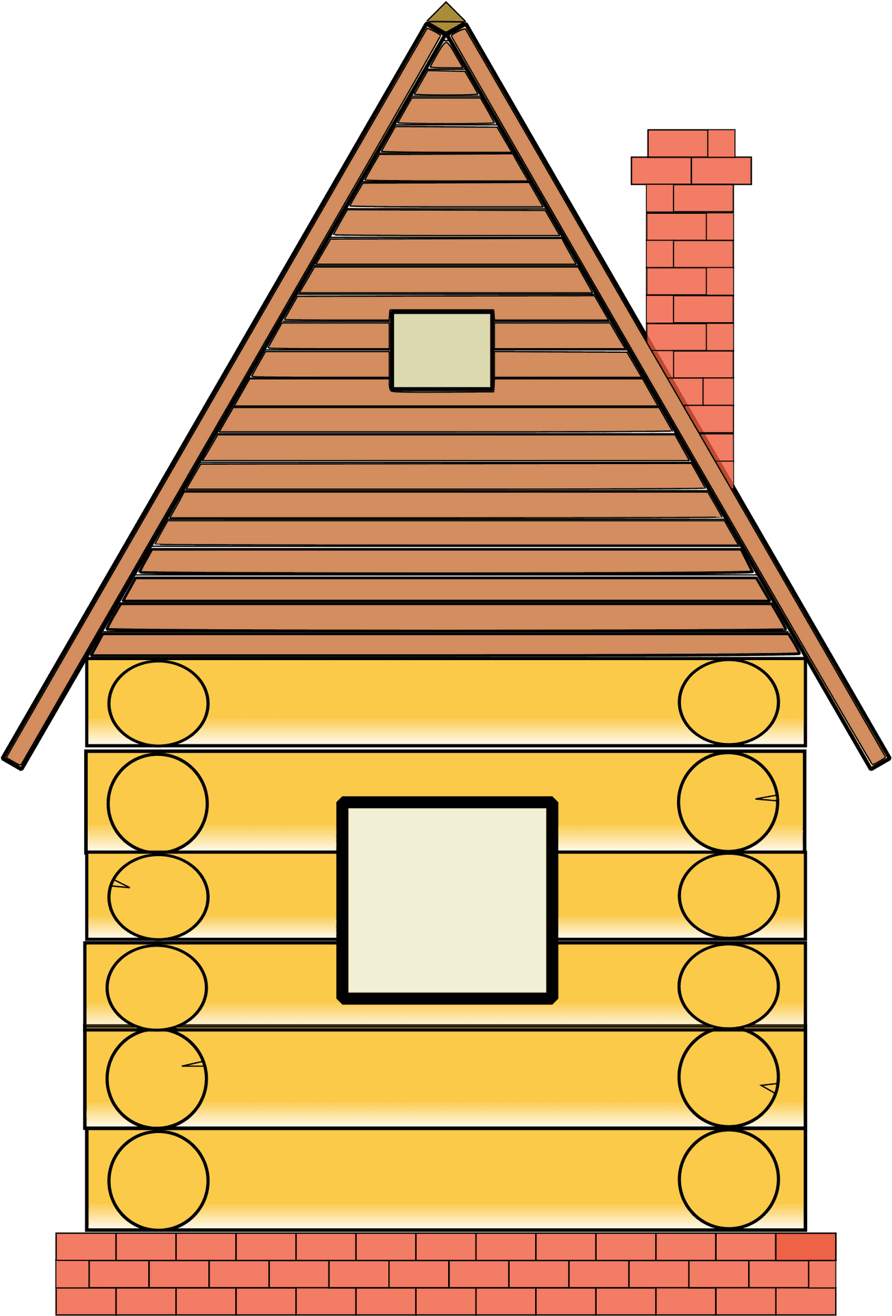 Colorful Log Cabin Clipart PNG
