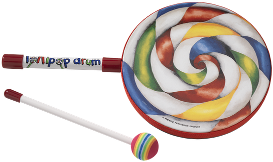 Colorful Lollipop Drumwith Mallet PNG