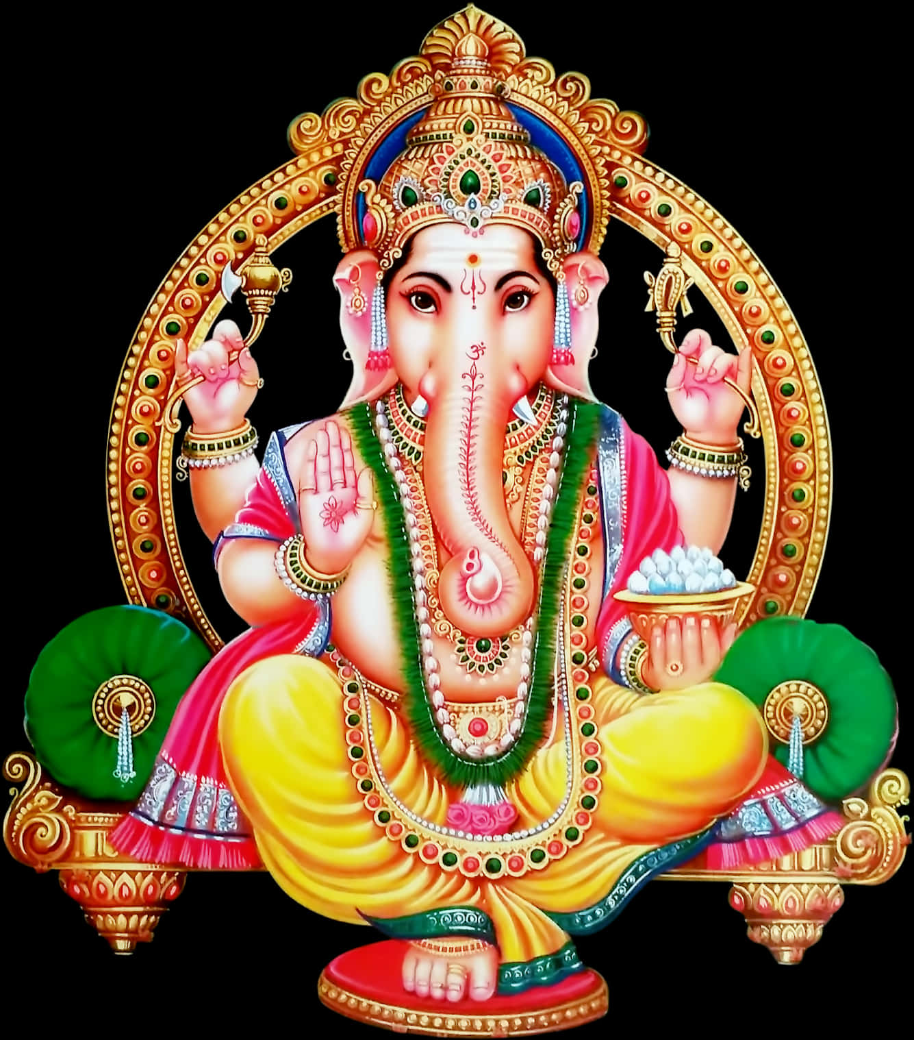 Colorful Lord Ganesh Artwork PNG