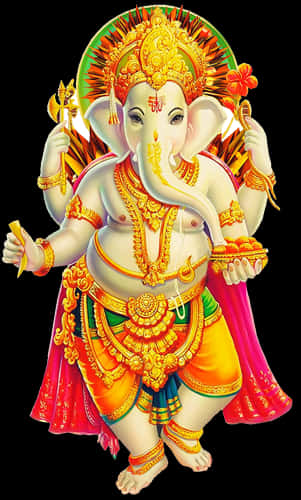 Download Colorful Lord Ganesh Illustration | Wallpapers.com