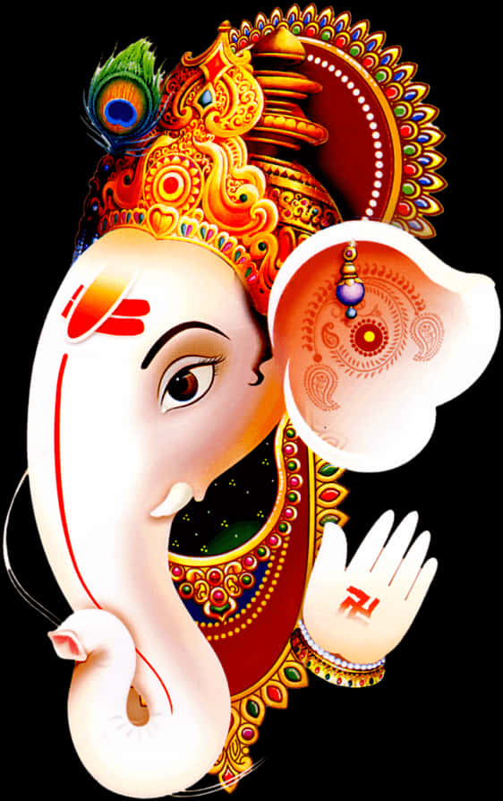 Colorful Lord Ganesha Artwork PNG