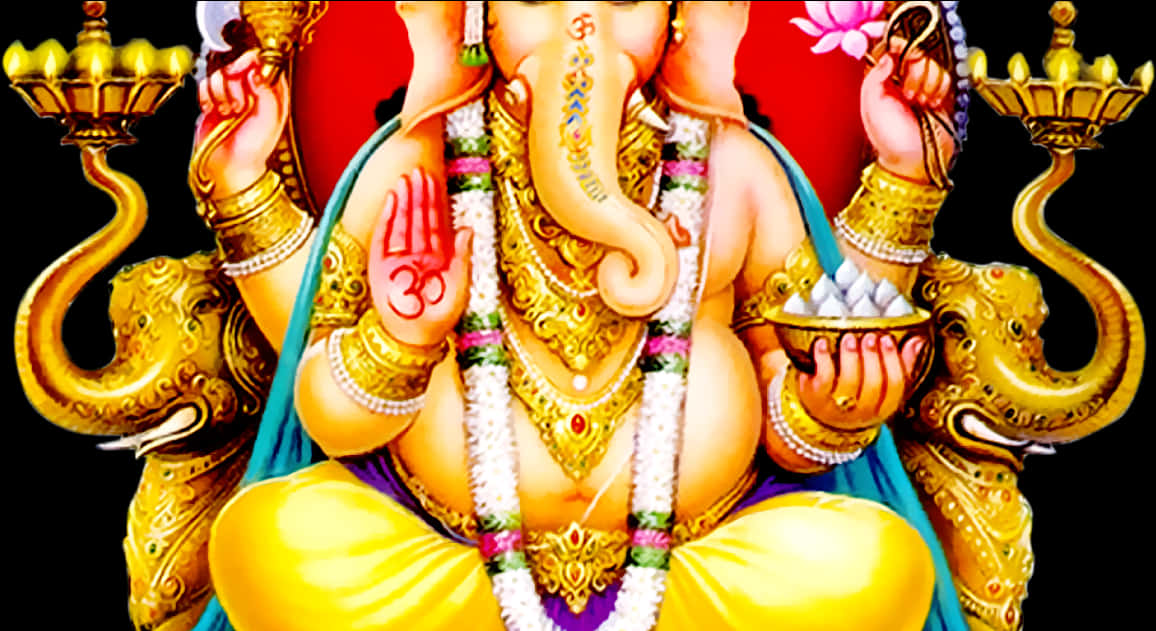 Colorful Lord Ganesha Artwork PNG