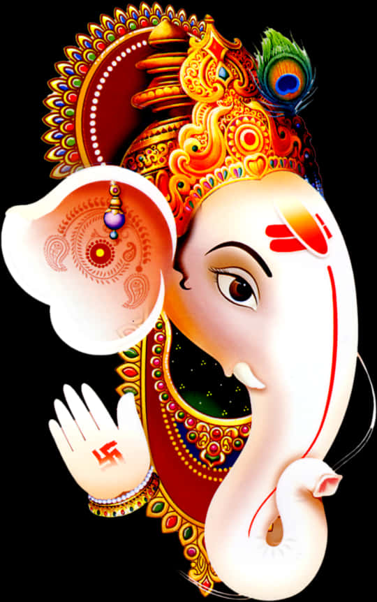 Colorful Lord Ganesha Artwork PNG