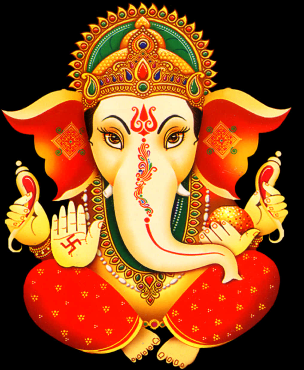 Colorful Lord Ganesha Artwork PNG