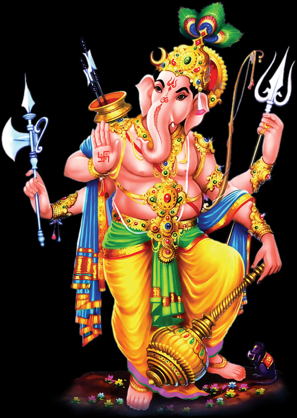 Colorful Lord Ganesha Artwork PNG