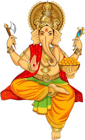 Colorful Lord Ganesha Illustration PNG