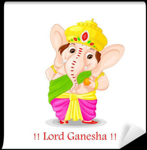 Colorful Lord Ganesha Illustration PNG