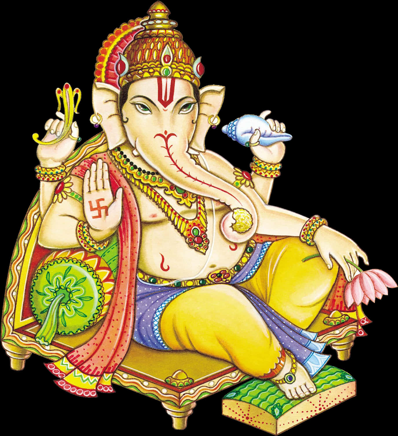 Download Colorful Lord Ganesha Illustration | Wallpapers.com