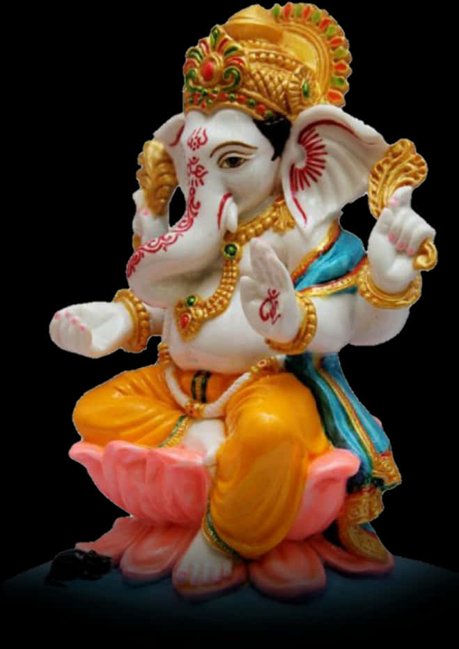 Colorful Lord Ganesha Statue PNG