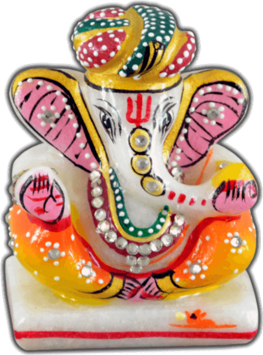 Colorful Lord Ganesha Statue PNG