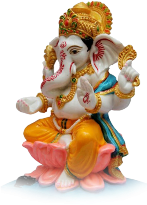 Colorful Lord Ganesha Statue PNG