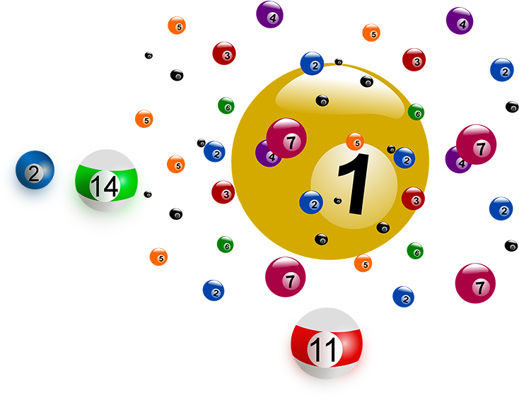 Colorful Lottery Balls Floating PNG