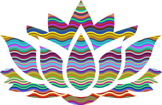Colorful Lotus Flower Graphic PNG