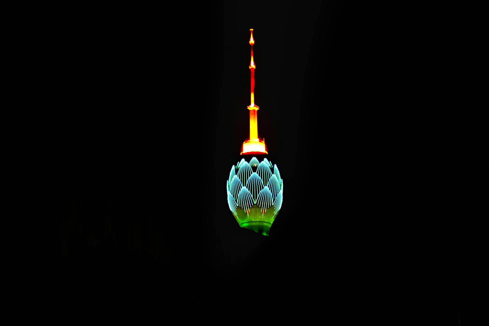 Colorful Lotus Tower High Quality Desktop Wallpaper