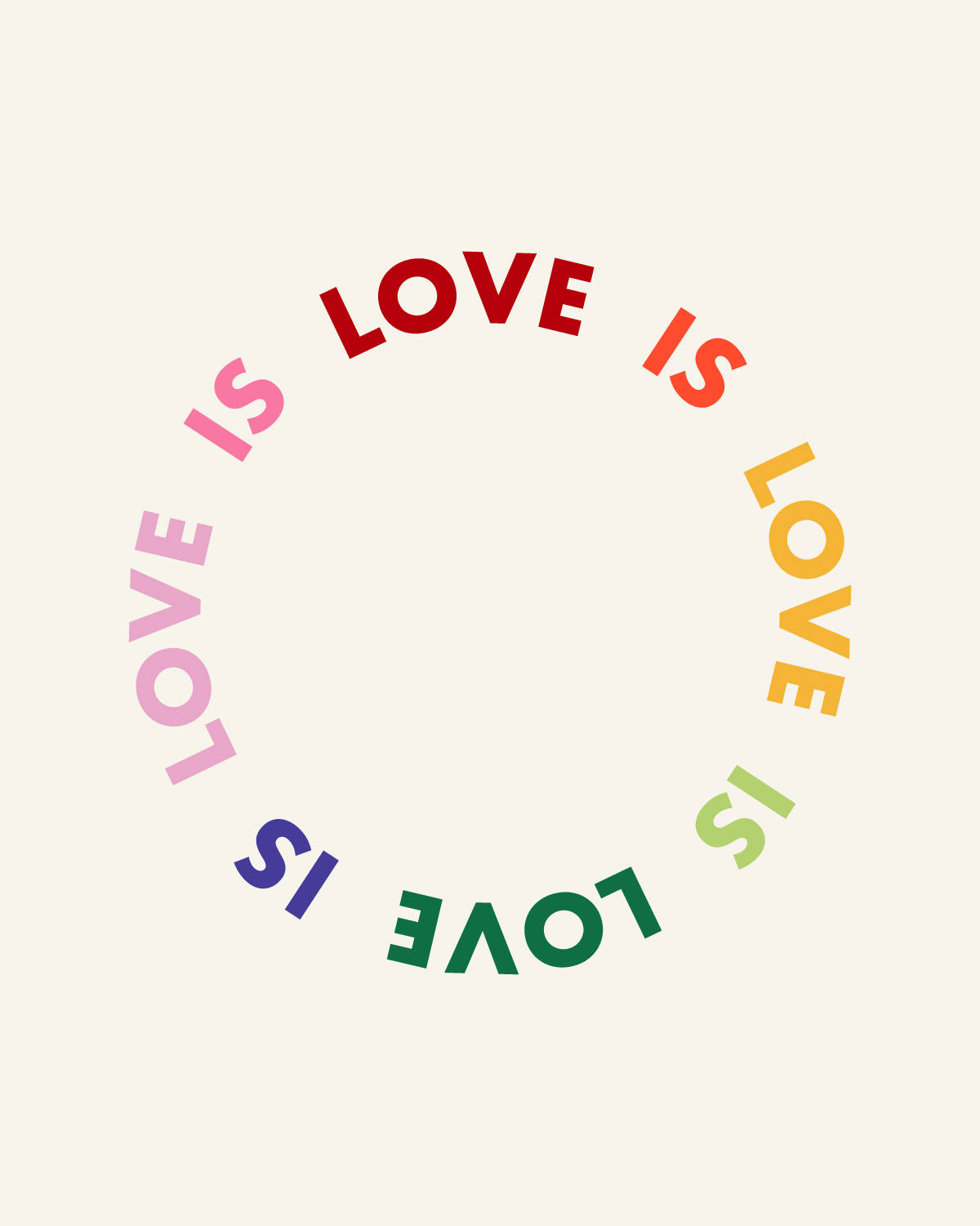 Farverig Kærlighed Er Kærligheds Pattern Tapet Wallpaper