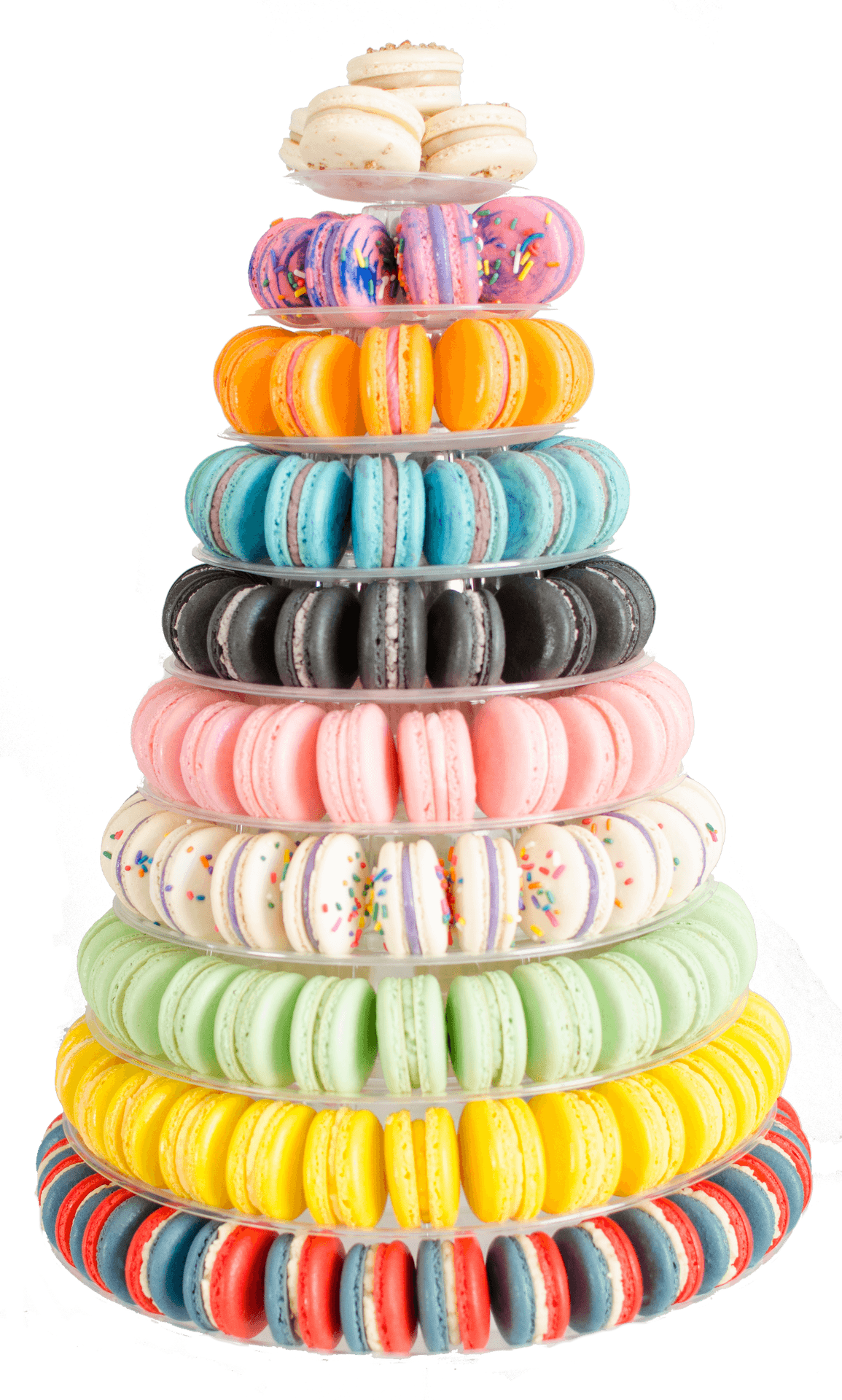 Colorful Macaron Tower Presentation PNG