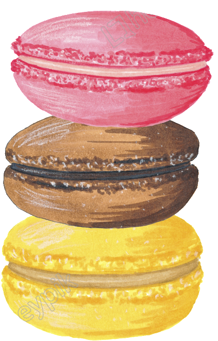 Colorful Macarons Stack Illustration PNG