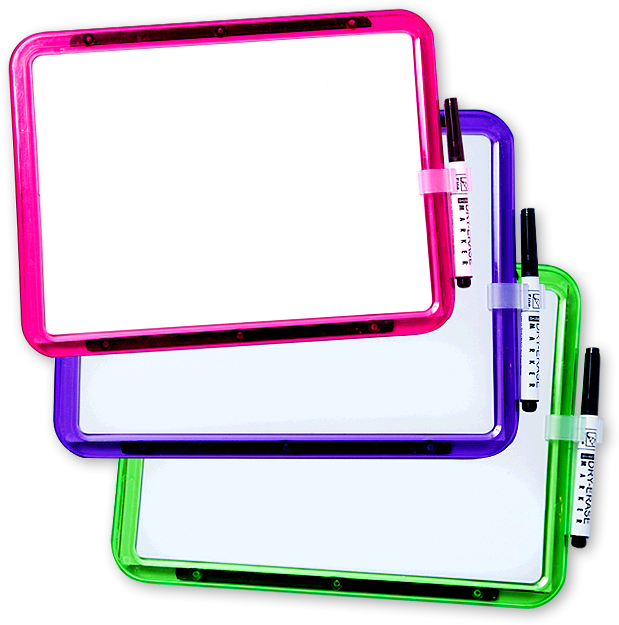 Colorful Magnetic Dry Erase Boardswith Markers PNG