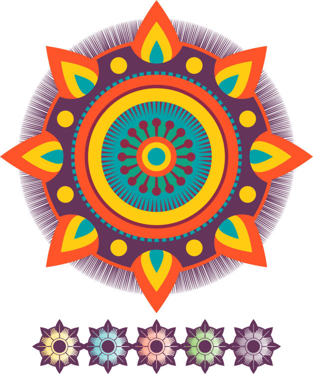 Colorful Mandala Design PNG