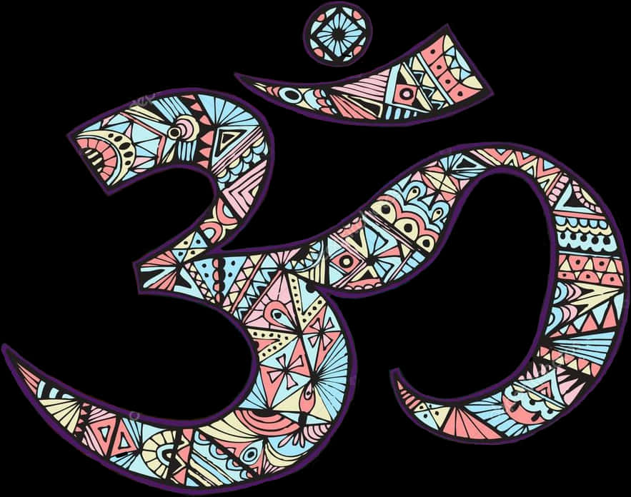 Colorful Mandala Om Symbol Tattoo PNG