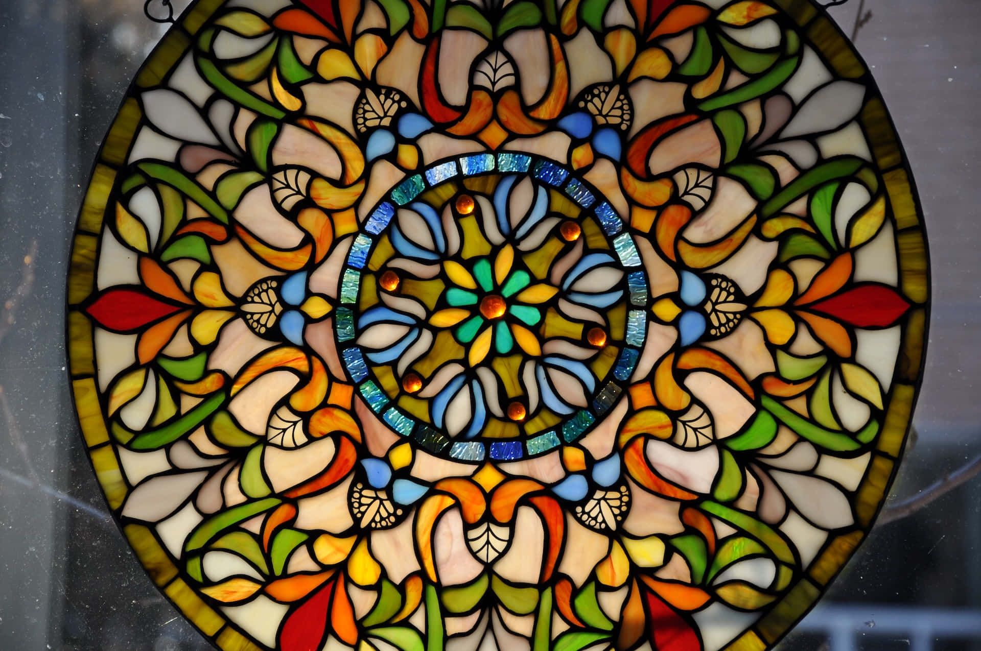 Colorful Mandala Stained Glass Wallpaper