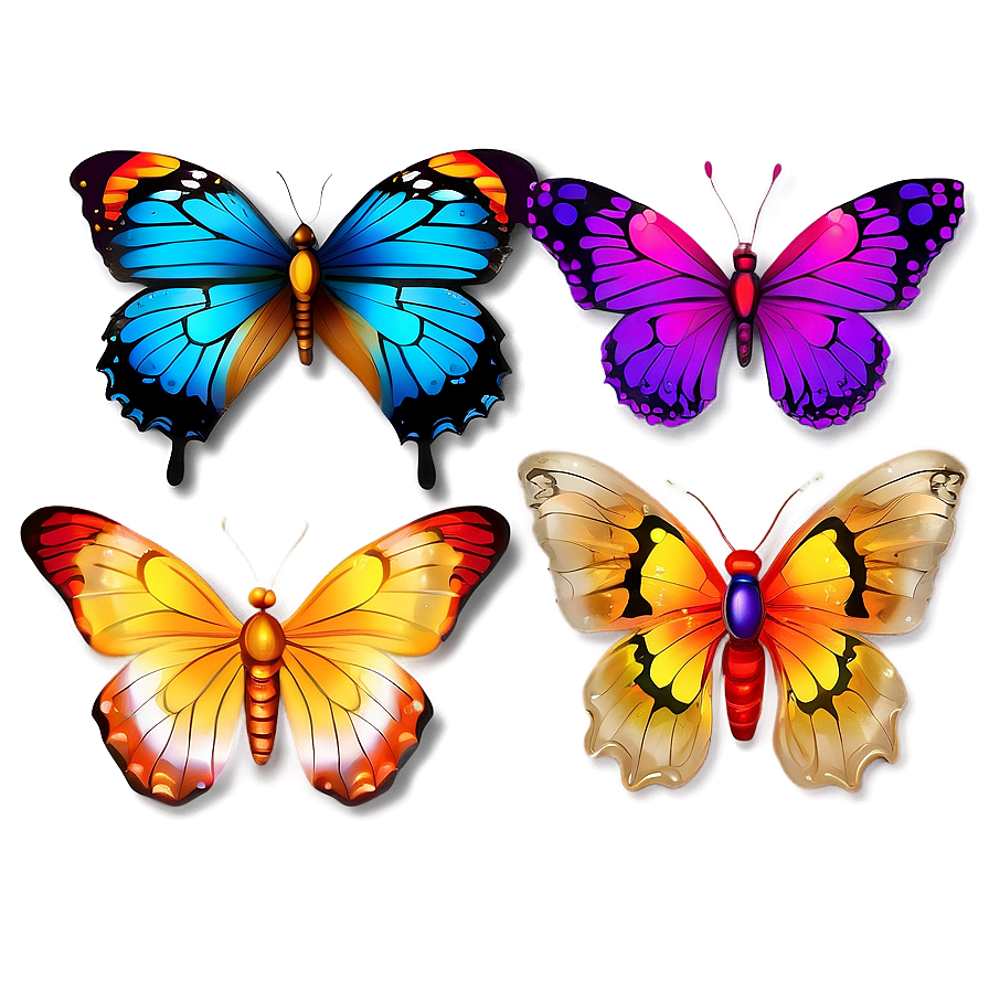 Colorful Mariposas Art Png Jxg PNG