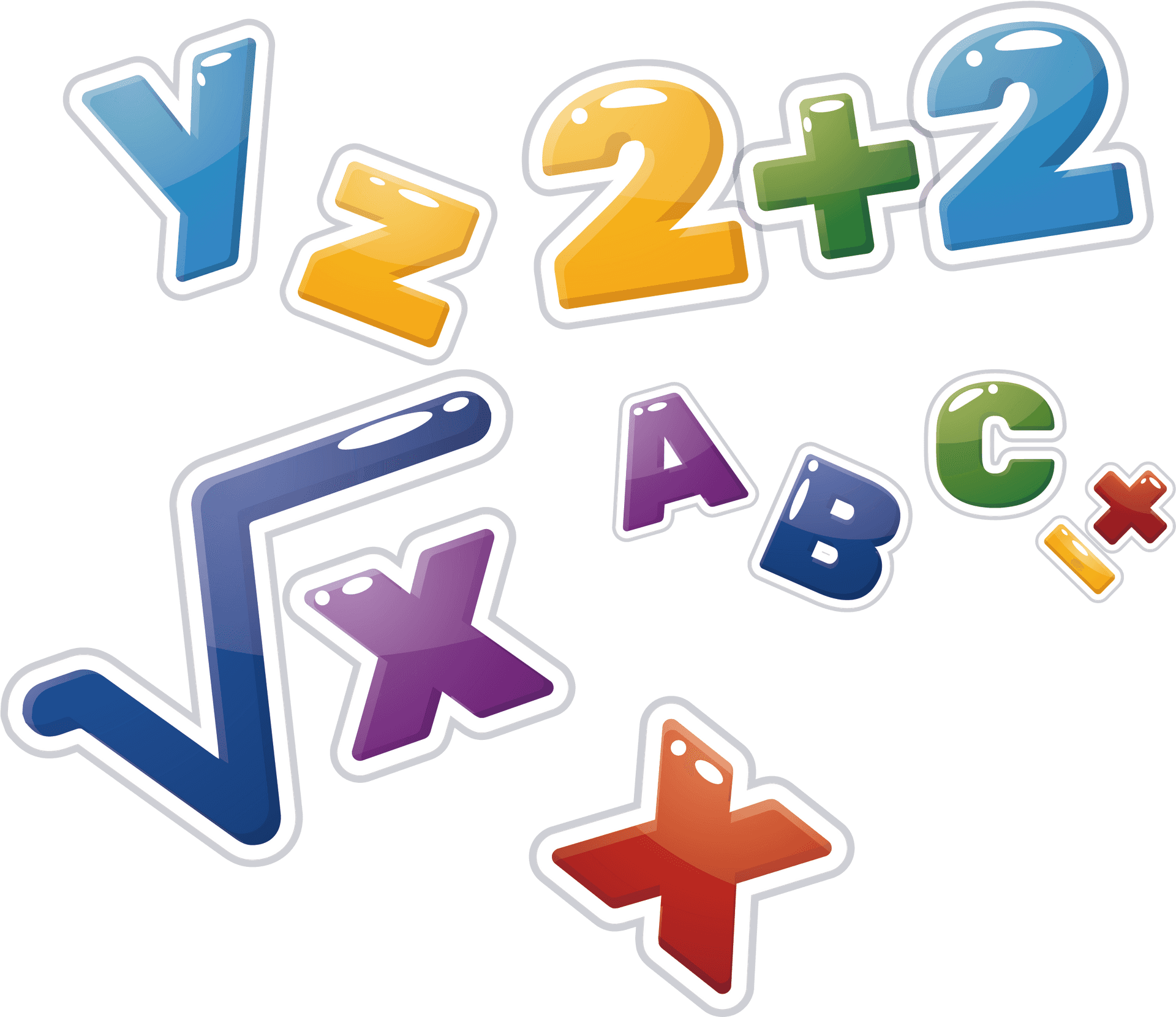 Colorful Math Symbolsand Operations PNG
