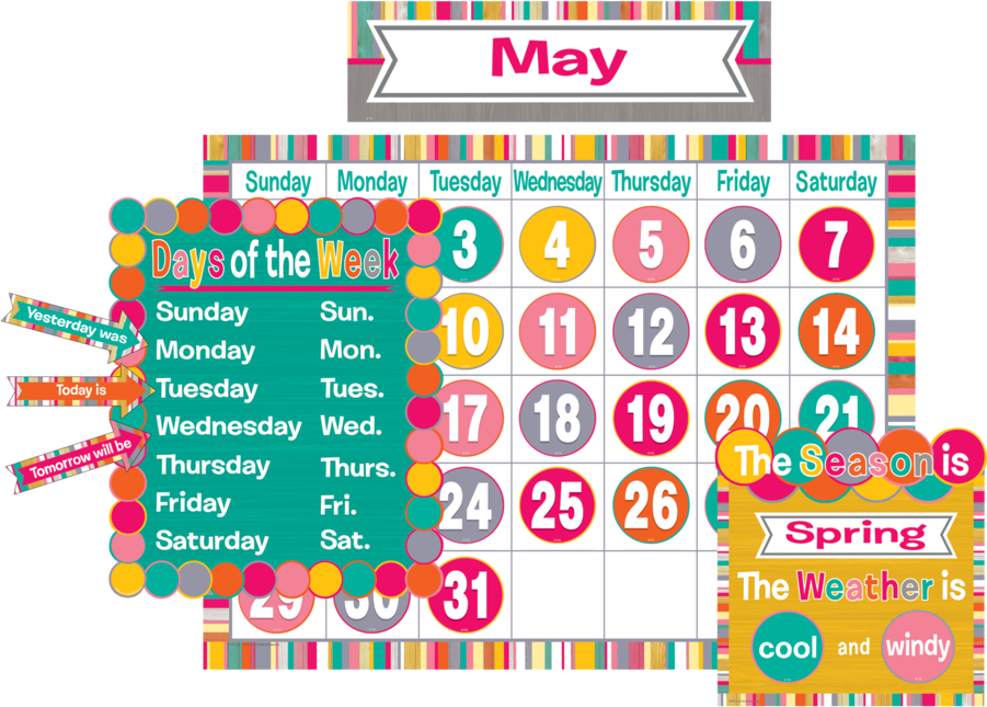 Download Colorful May Calendar Clipart | Wallpapers.com