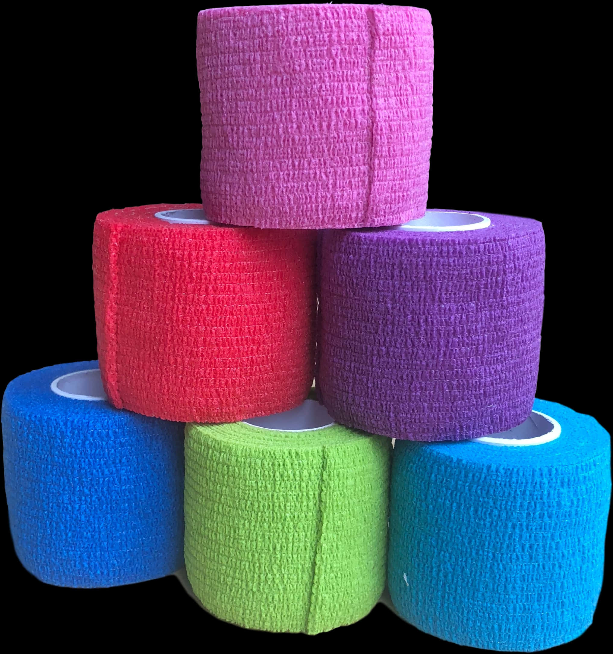 Colorful Medical Bandage Rolls PNG