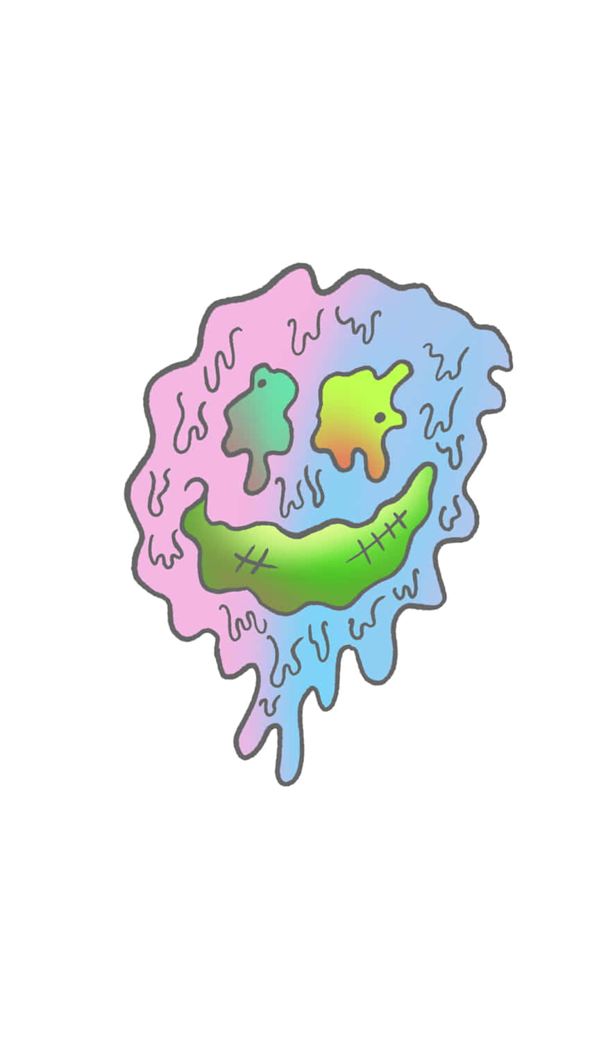 Colorful Melting Smiley Face Artwork Wallpaper