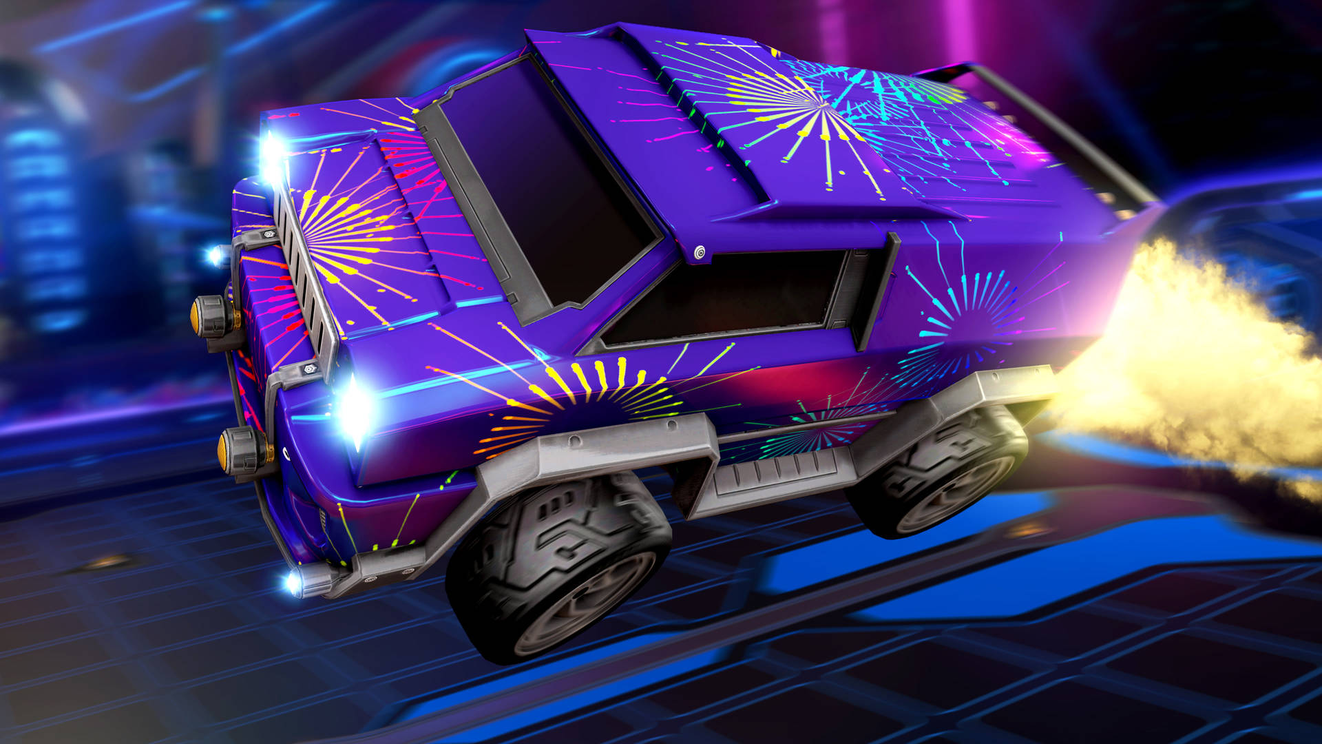 Colorful Merc Rocket League Car 2K Wallpaper