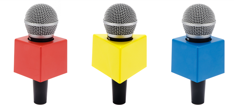Colorful Microphone Heads PNG