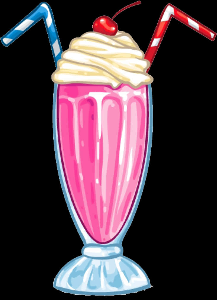 Colorful Milkshake Clipart PNG