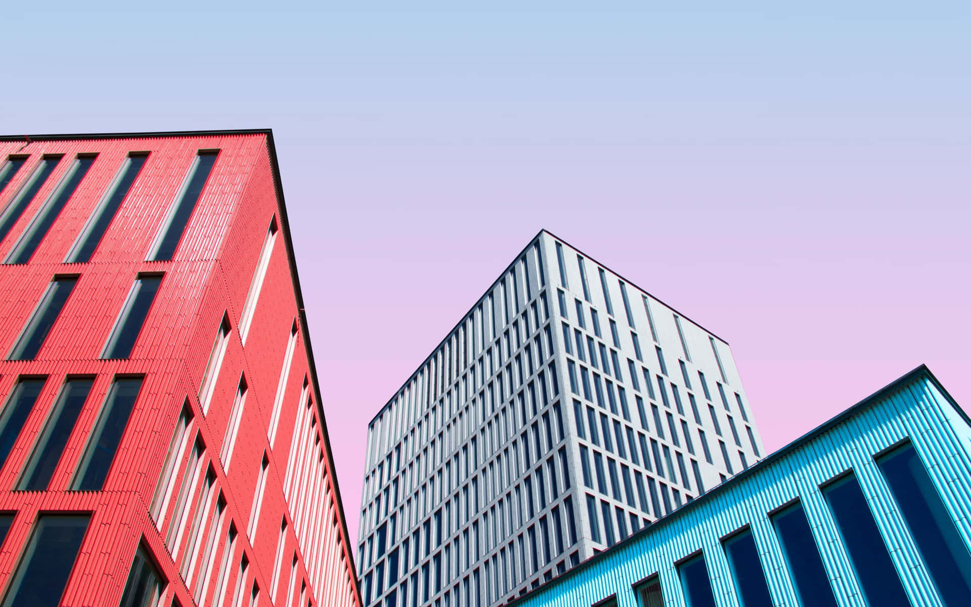 Colorful Modern Office Buildings Skyline Wallpaper