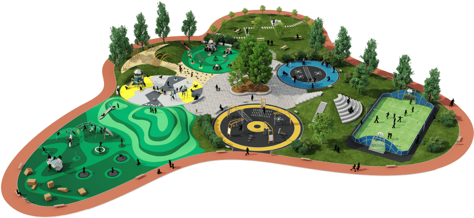 Colorful Modern Playground Design PNG