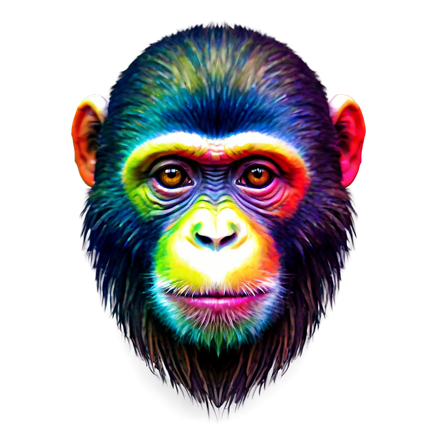Colorful Monkey Face Artwork Png Lcn9 PNG